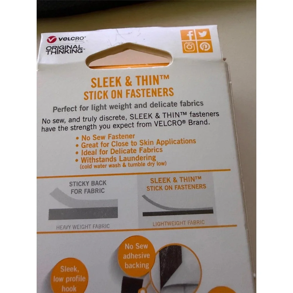 NIP VELCRO Brand Wardrobe Repair Variety Pack No Sew Sleek Thin Fasteners